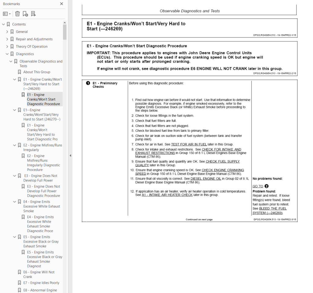Deere PowerTech 8.1L Level 9 Fuel System HPCR Repair Manual | EquipManual
