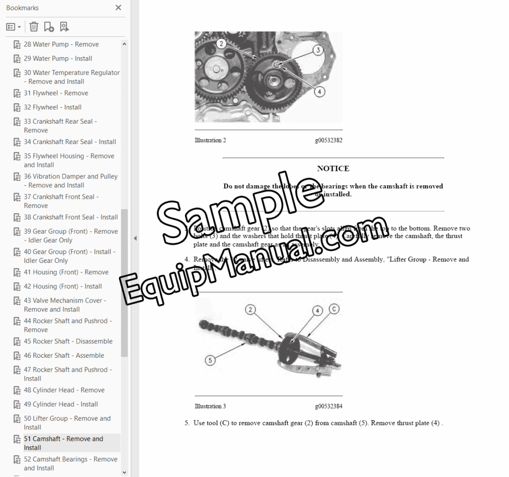 Cat D3C Series 3 Powershift Repair Manual PDF Sample Page 07